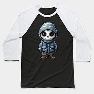 A figure of a ghastly boy in a halloween mask ! snow ! Baseball T-Shirt